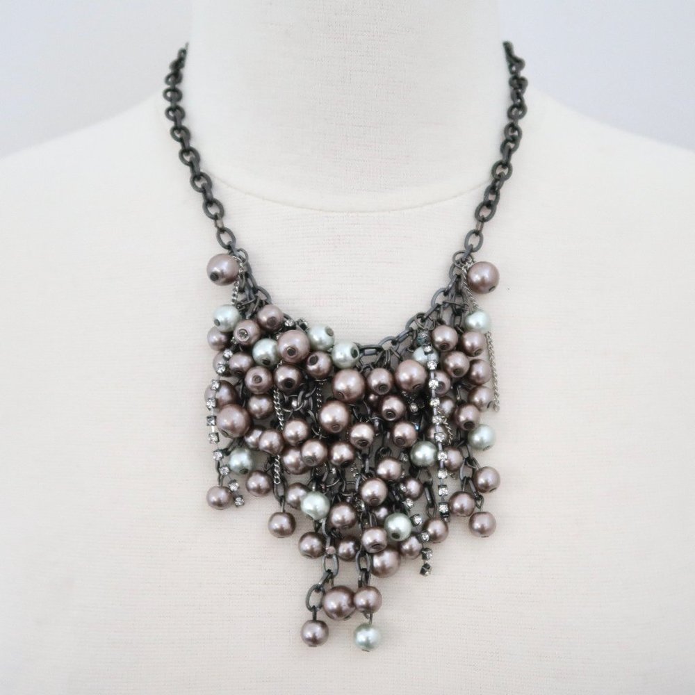 SIMPLY VERA WANG pearl drops beaded bib necklace